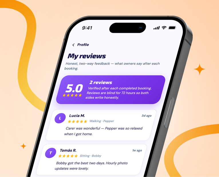 Honest two-way reviews in the Flat4Pet app