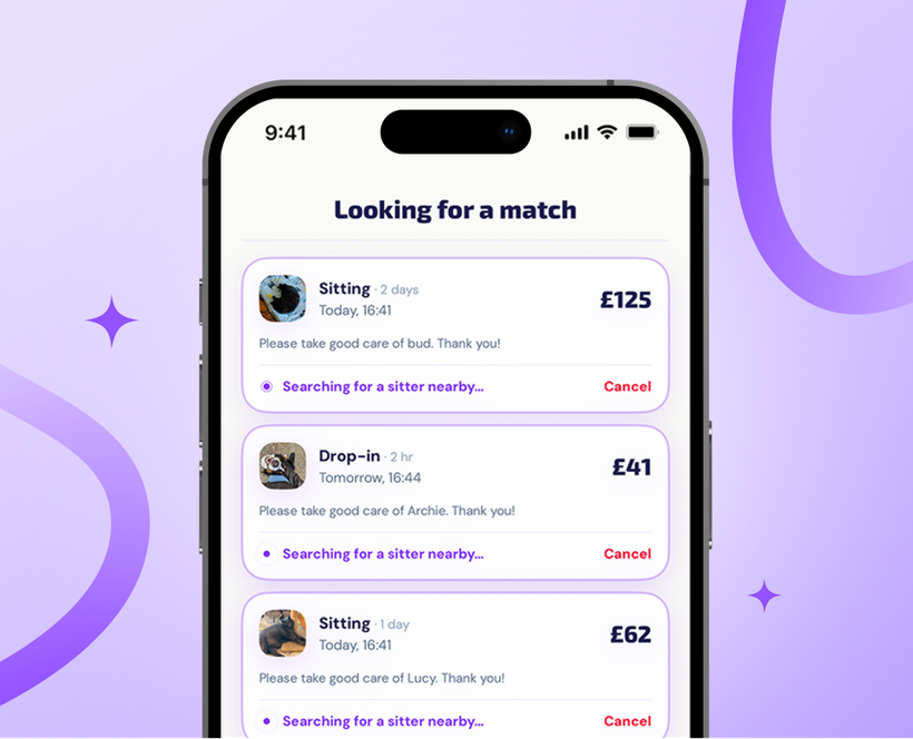 Booking a caregiver in the Flat4Pet app